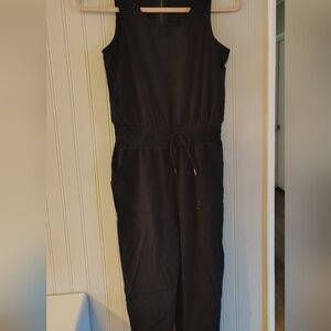 Girls Black Sleeveless Jumpsuit